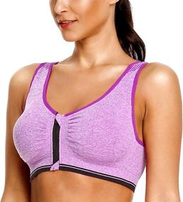 img 2 attached to 🏋️ Wirefree Racerback Yoga Sports Bras - Comfortable Zip Front Women's Sports Bra by Nine Bull