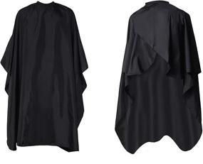 img 3 attached to 💇 Habbibi Nylon Salon Barber Cape - Hairdressing Waterproof, Snap Closure Apron Hair Cutting Stylist Capes for Men and Women - Professional and Home Use (Carbon Black) - 59x51 Inches