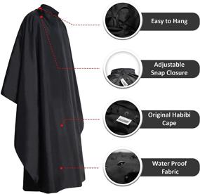 img 1 attached to 💇 Habbibi Nylon Salon Barber Cape - Hairdressing Waterproof, Snap Closure Apron Hair Cutting Stylist Capes for Men and Women - Professional and Home Use (Carbon Black) - 59x51 Inches