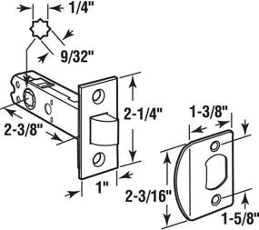 img 1 attached to 🚪 Prime-Line E 2281 Passage Door Spring Latch - 1" W x 2-1/4" D - Steel - Brass - Pack of 1