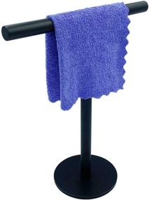 img 3 attached to 🧻 Sleek and Sturdy Standing Hand Towel Holder: SUS304 Stainless Steel Matte Black T-Shape Rack for Bathroom, Kitchen, and Vanity Countertop