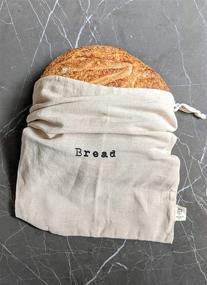 img 1 attached to 🍞 Pack of 2 Jumbo Farmhouse Natural Linen 12"x15" Artisan Boule Bread Bags - Reusable Drawstring Bag for Storing Homemade Bread, Ideal for Bakers, Housewarming, and Reusable Food Storage