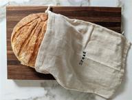 🍞 pack of 2 jumbo farmhouse natural linen 12"x15" artisan boule bread bags - reusable drawstring bag for storing homemade bread, ideal for bakers, housewarming, and reusable food storage логотип