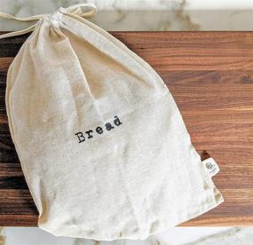 img 3 attached to 🍞 Pack of 2 Jumbo Farmhouse Natural Linen 12"x15" Artisan Boule Bread Bags - Reusable Drawstring Bag for Storing Homemade Bread, Ideal for Bakers, Housewarming, and Reusable Food Storage