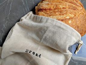 img 2 attached to 🍞 Pack of 2 Jumbo Farmhouse Natural Linen 12"x15" Artisan Boule Bread Bags - Reusable Drawstring Bag for Storing Homemade Bread, Ideal for Bakers, Housewarming, and Reusable Food Storage