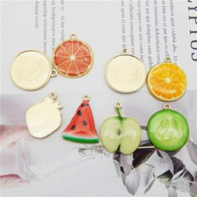 img 1 attached to JJGQAZ 32pcs Gold Plated Enamel Fruit Charms for DIY Earrings, Necklaces, Bracelets