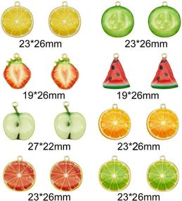 img 3 attached to JJGQAZ 32pcs Gold Plated Enamel Fruit Charms for DIY Earrings, Necklaces, Bracelets