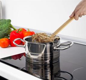 img 2 attached to 🍜 Helen Chen's Asian Kitchen 7-Inch Stainless Steel Spider Strainer Basket with Natural Bamboo Handle - Silver/Brown: The Perfect Kitchen Tool for Asian Cooking!