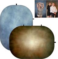 📸 kate 5x6.5ft collapsible backdrop: blue brown texture, foldable, double sided backgrounds for photo, video & live streaming logo