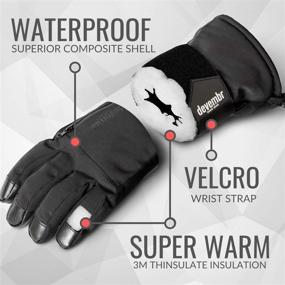 img 3 attached to 🧤 Ultimate Winter Protection: Waterproof Ski Gloves with Wrist Guards - Sizes XS/S/M/L