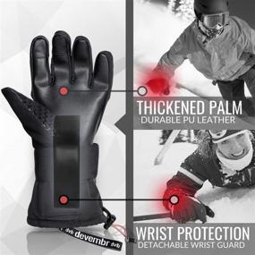 img 2 attached to 🧤 Ultimate Winter Protection: Waterproof Ski Gloves with Wrist Guards - Sizes XS/S/M/L