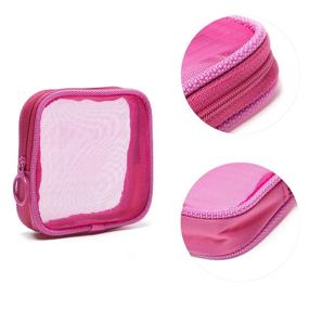 img 1 attached to 🛁 Transparent Mesh Travel Toiletry Bag, Portable Standing Pouch for Shaving and Washing, Organizer for Personal Care Trip, Pack of 2 (Size S), Pink