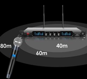 img 2 attached to 🎤 Беспроводная микросистема Innopow 4-Channel: Квадро UHF металлический набор безпроводных микрофонов с 4 ручными микрофонами, дальностью действия 150-200 футов, фиксированная частота - идеальная производительность.