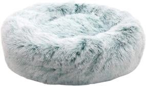 img 4 attached to 🍩 XZKING Donut Cat Bed - Calming Pet Bed for Deep Sleep, Luxury Shag Faux Fur Cuddler for Small Dogs and Puppies, Self-Warming Indoor Round Pillow Bed