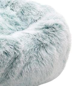 img 2 attached to 🍩 XZKING Donut Cat Bed - Calming Pet Bed for Deep Sleep, Luxury Shag Faux Fur Cuddler for Small Dogs and Puppies, Self-Warming Indoor Round Pillow Bed