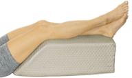 xtra-comfort leg elevation wedge pillow - elevating support cushion for sleeping, swelling - prop up position, back pain relief, foot rest, sciatica - knee elevating incline memory foam (brown) logo