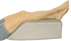 img 4 attached to Xtra-Comfort Leg Elevation Wedge Pillow - Elevating Support Cushion for Sleeping, Swelling - Prop Up Position, Back Pain Relief, Foot Rest, Sciatica - Knee Elevating Incline Memory Foam (Brown)