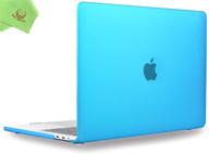 🔵 ueswill matte hard case for macbook pro 13 inch m1 with usb-c touch bar, model a2338 (m1) a2289 a2251 a2159 a1989 a1706 a1708, aqua blue logo