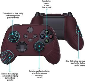 img 2 attached to 🎮 Enhance Your Gaming Experience with the eXtremeRate PlayVital Guardian Edition Wine Red Ergonomic Soft Anti-Slip Controller Silicone Case Cover for Xbox Series S and Xbox Series X