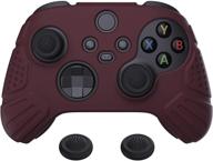 🎮 enhance your gaming experience with the extremerate playvital guardian edition wine red ergonomic soft anti-slip controller silicone case cover for xbox series s and xbox series x logo