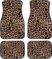 keiahuan leopard pattern rubber backing floor mats for cars front and rear universal fit mat for car logo