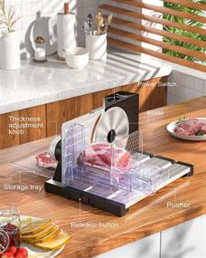 img 3 attached to 🔪 Facelle Electric Meat Slicer: Adjustable Thickness, Removable Stainless Steel Blades - Perfect for Meat, Cheese, and Bread Slicing