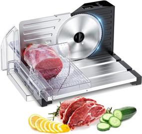 img 4 attached to 🔪 Facelle Electric Meat Slicer: Adjustable Thickness, Removable Stainless Steel Blades - Perfect for Meat, Cheese, and Bread Slicing