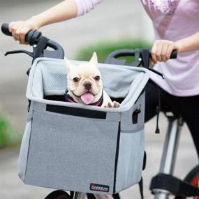 img 4 attached to 🐾 Large Side Pocket Pet Carrier Bicycle Basket Bag for Dogs and Cats - Comfy & Padded Shoulder Strap, Travel with Your Pet Safely