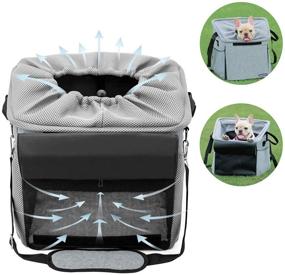 img 2 attached to 🐾 Large Side Pocket Pet Carrier Bicycle Basket Bag for Dogs and Cats - Comfy & Padded Shoulder Strap, Travel with Your Pet Safely