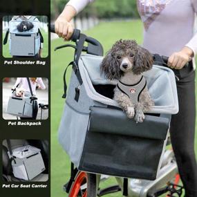 img 3 attached to 🐾 Large Side Pocket Pet Carrier Bicycle Basket Bag for Dogs and Cats - Comfy & Padded Shoulder Strap, Travel with Your Pet Safely