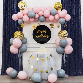 img 4 attached to PartyDelight Dark Blue 2FT X 8FT Sparkly Sequin Backdrop Curtains