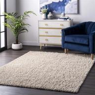 🔑 nuloom belleza shag accent rug, 2' x 3', beige - luxuriously soft and stylish rug for modern décor logo