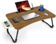 лаптоп столик fayquaze с ящиком и держателем для кружки - идеально подходит для питания, чтения и работы логотип