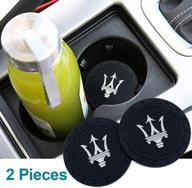 🚗 upgrade your car's interior with maserati logo auto cup holder coasters - 2 pcs pack logo