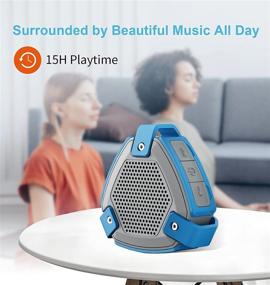 img 1 attached to HEYSONG Bluetooth Shower Speaker: Mini Waterproof Outdoor Speakers with Stereo Sound - Perfect for Home Party, Beach, Pool, Travel
