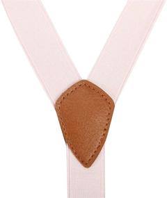img 3 attached to SUNNYTREE Men's Boys' Adjustable Y Back Suspenders with Bow Tie Set - Ideal for Wedding Party