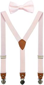 img 4 attached to SUNNYTREE Men's Boys' Adjustable Y Back Suspenders with Bow Tie Set - Ideal for Wedding Party