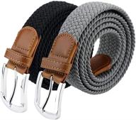 👔 black buckle stretch men's belt accessory by maikun: effortlessly enhance comfort and style logo