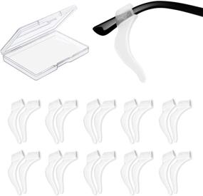 img 4 attached to 👓 10 Pairs of PTSLKHN Non-Slip Eyeglasses Ear Grips – Soft Silicone Hooks for Glasses, Sunglasses, Reading Glasses – Comfortable Temple Tips Sleeve Retainers (Clear)