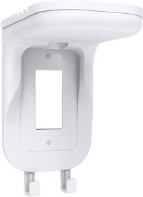 img 4 attached to 📱 Настенная полка WALI для ванной комнаты со стандартным вертикальным розеткой Duplex GFCI для мобильного телефона, устройства Dot, Google Home, динамика весом до 20 фунтов. Включает систему управления кабелями и съемные крючки (OSH001-W) в белом цвете.