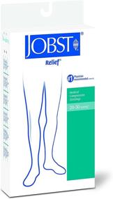 img 2 attached to 🧦 JOBST Relief Knee High Compression Socks, Open Toe, Beige, Small - 20-30 mmHg