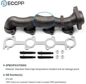 img 2 attached to 🚗 ECCPP Exhaust Manifold 674-406 RH for 1997-1998 Ford F-150/F-250: High Quality Replacement for Passenger Side Pickup Truck 4.6L 5.4L