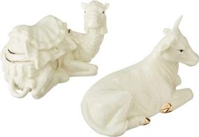 img 4 attached to Belleek Holiday Collection Manger Set: Classic White Beauty for your Festive Décor