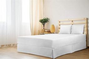 img 3 attached to 🏨 Hotel Class 600TC King Size Bed Skirt - 10" Drop Length, Pleated, Egyptian Cotton, White - Premium Quality and Elegant Design