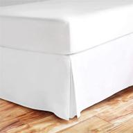 🏨 hotel class 600tc king size bed skirt - 10" drop length, pleated, egyptian cotton, white - premium quality and elegant design logo