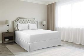 img 2 attached to 🏨 Отель класса 600TC Кинг-сайз пододеяльник для кровати - длина 10", складки, египетский хлопок, белый - премиум качество и элегантный дизайн