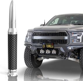 img 4 attached to 🚚 Enhance Truck Style with CK FORMULA 50 Cal Bullet Antenna: Carbon Fiber 5.5” Silver Automotive Replacement | AM/FM Radio Compatibility, Anti Theft Design, Car Wash Safe - Premium Quality!