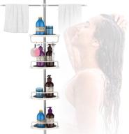 🚿 yehome adjustable stainless steel shower caddy tension pole: convenient corner shelf for shower cubicle and bathtub (triangle 01) logo