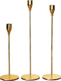 img 4 attached to 🕯️ EZDC Set of 3 Gold Candlestick Holders: Stylish Taper Candle Holders for Elegant Dining Table Centerpieces & Wedding Decor