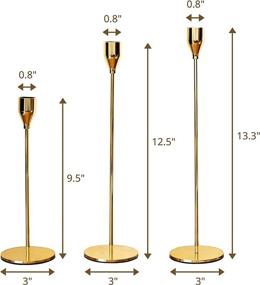 img 3 attached to 🕯️ EZDC Set of 3 Gold Candlestick Holders: Stylish Taper Candle Holders for Elegant Dining Table Centerpieces & Wedding Decor